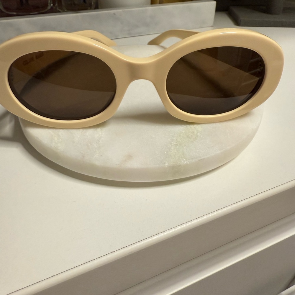 Celine Cream Oval Sunglasses